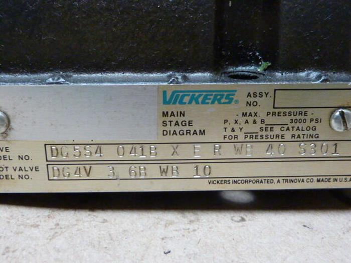 Used VICKERS Valve DG5S4 041B X E R WB 40 5301 #30390