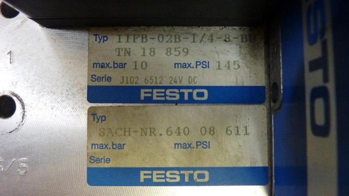 Used FESTO Control Block / Valve Terminal IFB8-02 #52722