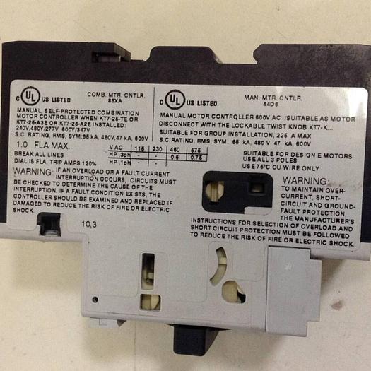 Used SPRECHER & SCHUH Contactor KTA7-25S-1.0A #84576