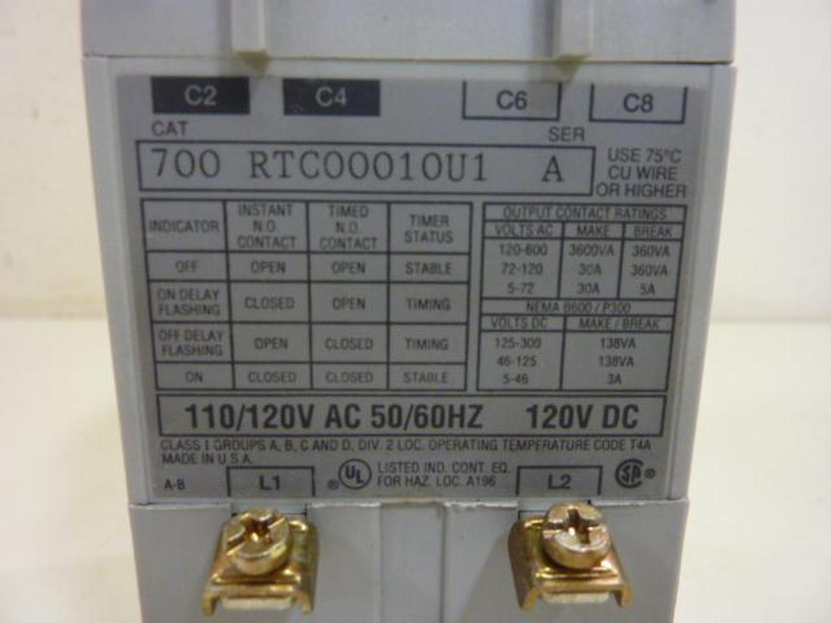 Used ALLEN BRADLEY Solid State Timer 700-RTC00010U1 SER A Used