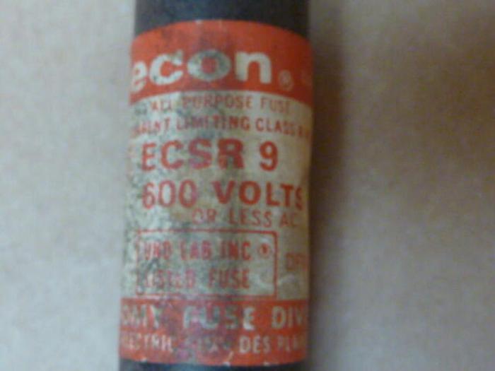 Used ECON 9 Amp Fuse ECSR-9 #36424
