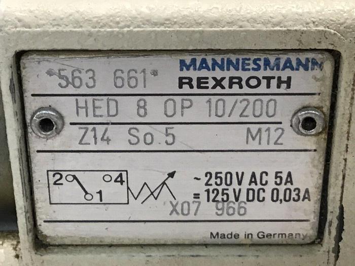 Used REXROTH Valve HED 8 0P 10/200 Z14 #125957