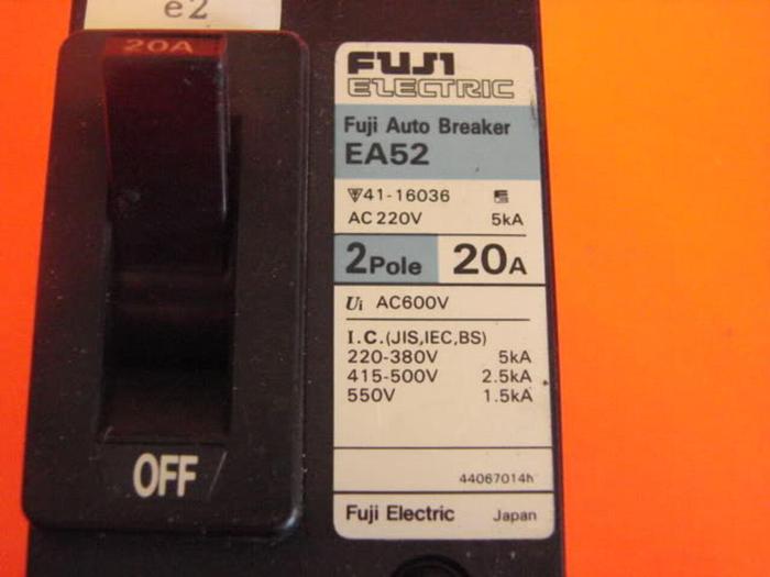 Used FUJI ELECTRIC 20 Amp Circuit Breaker EA52-20 #5321