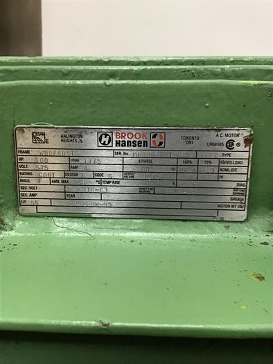 Used BROOK HANSEN 100 HP AC Motor 3225220W-95 Used #143006