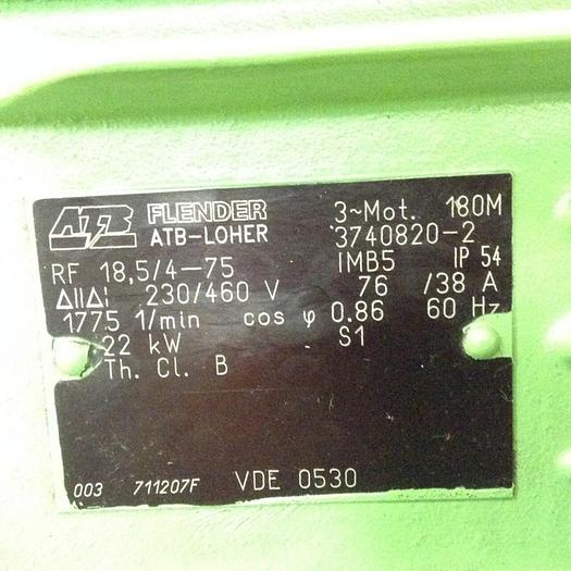 Used ATB FLENDOR 20 HP Motor AF160L/4E-21 Used