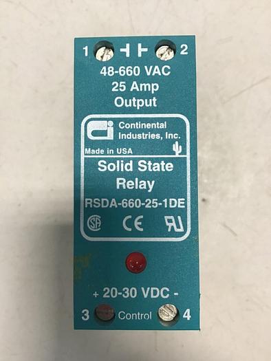Used CONTINENTAL INDUSTRIES Solid State Relay RSDA-660-25-1DE #138582