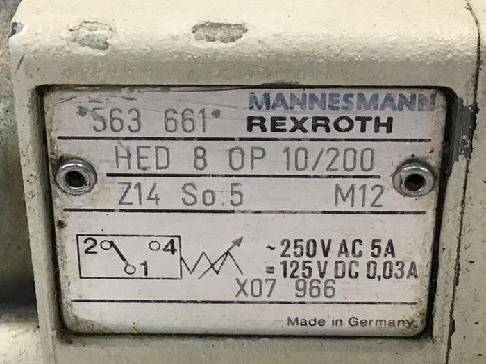 Used REXROTH Valve HED 8 0P 10/200 Z14 #125958