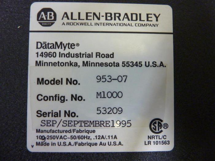 Used ALLEN BRADLEY Operator Workstation 953-07 #56400