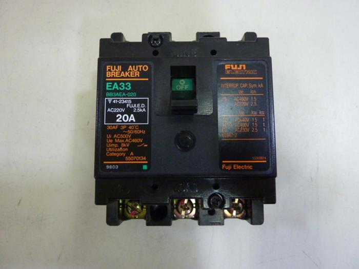 Used FUJI ELECTRIC 20 Amp Breaker EA33-20 #64694