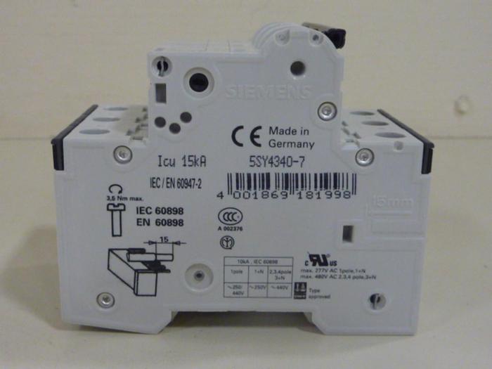 Used SIEMENS 40 Amp Circuit Breaker 5SY4340-7 #46943