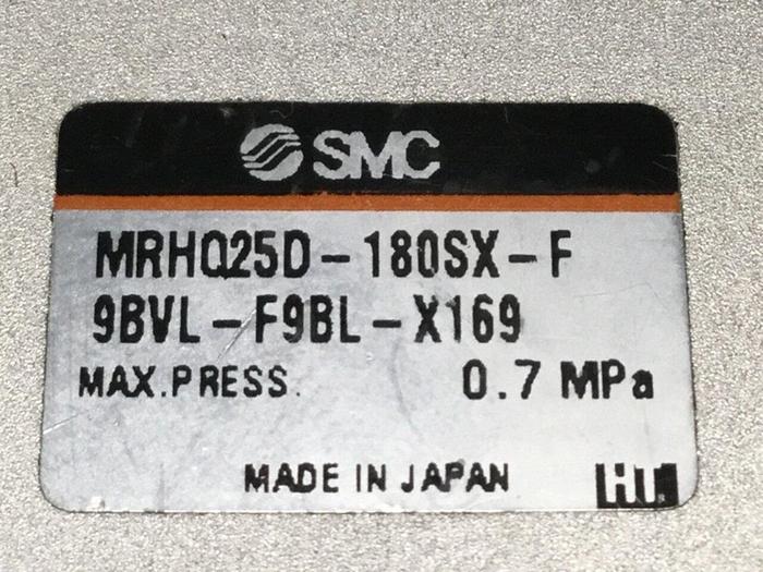 Used SMC Rotary Gripper MRHQ25D-180SX-F9BVL-F9BL-X169 #104836