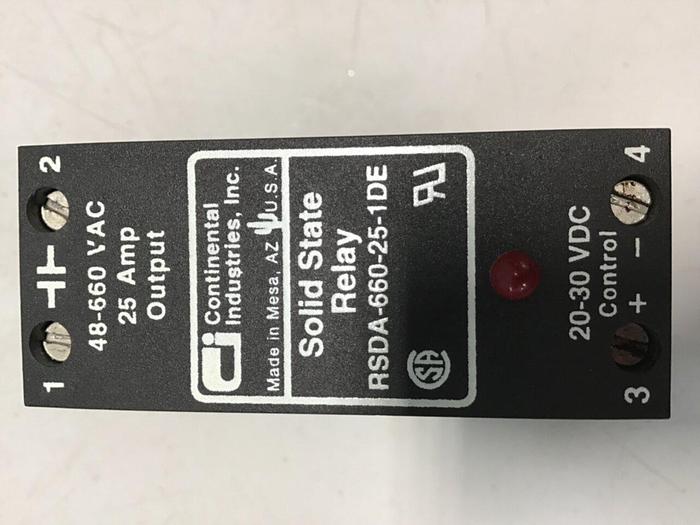 Used CONTINENTAL INDUSTRIES Solid State Relay RSDA-660-25-1DE #134735