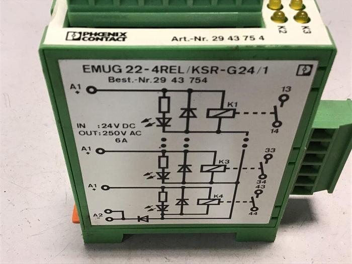 Used PHOENIX CONTACT Module EMUG22-4REL/KSR-G24/1 #133168