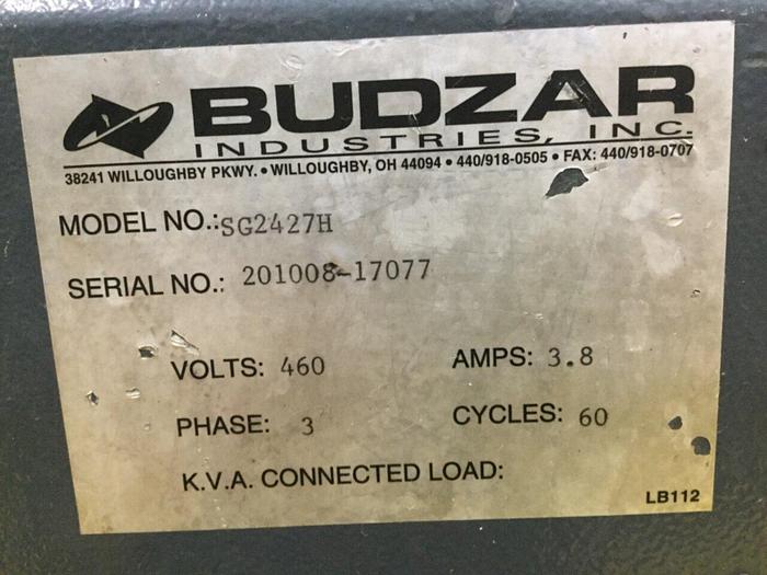 Used BUDZAR 1.5 HP Grinder / Granulator, SG2427H, Used