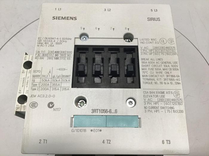 Used SIEMENS Contactor 3RT1056-6 #116829