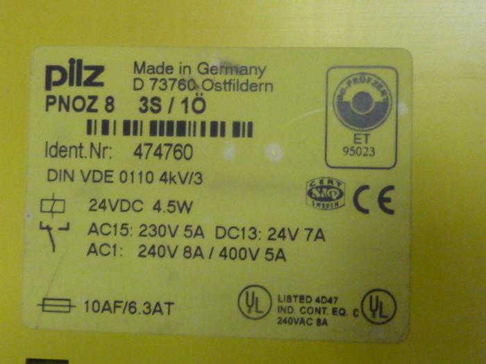 Used PILZ Safety Relay PNOZ83S/1O #49041