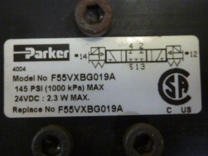 Used PARKER Control Block w/ Valves F55VXBG019A #60113