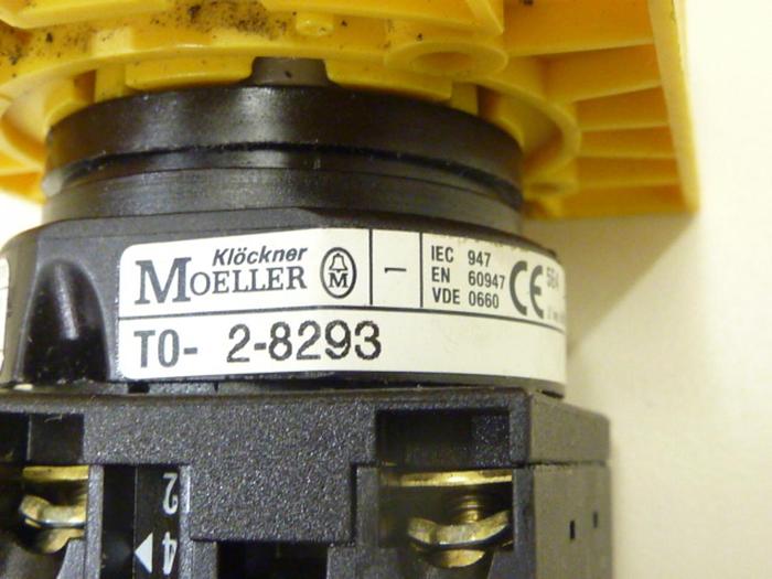 Used KLOCKNER MOELLER Cam Switch T0-2-8293 #43222