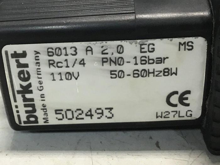 Used BURKERT Valve 502493 6013 #125094