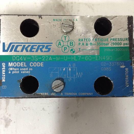 Used VICKERS Valve DG4V3S22AMUHL760EN490 Used