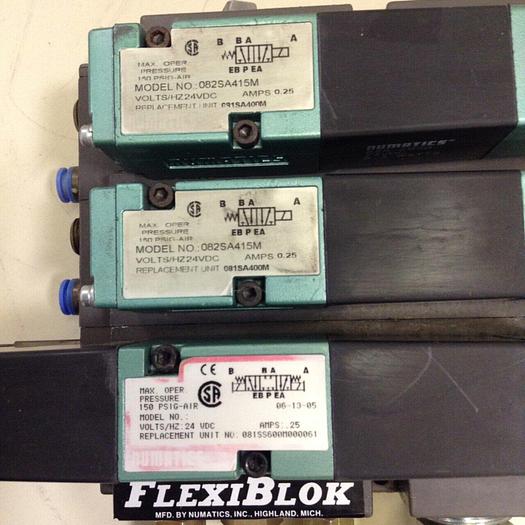 Used NUMATICS Control Block w/ Valves 082SS415M #80010