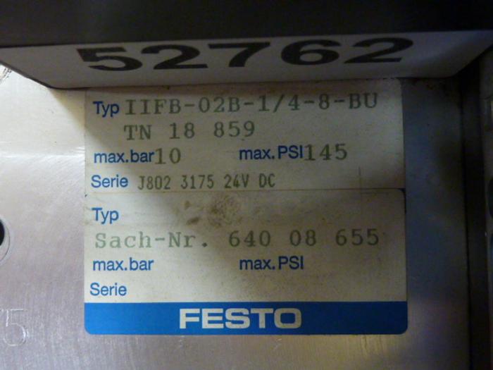 Used FESTO Control Block / Valve Terminal IFB8-02 #52762