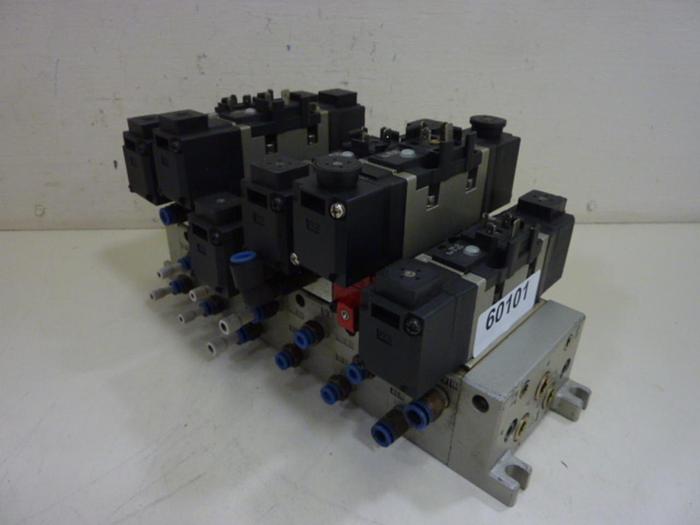 Used SMC Control Block w/ Valves VV71-PR-02 #60101