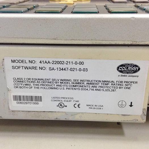 Used BARBER COLMAN Control Panel 41AA-22002-211-0-00 Used