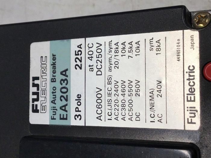 Used FUJI ELECTRIC 225 Amp Breaker EA203A-225A #135282