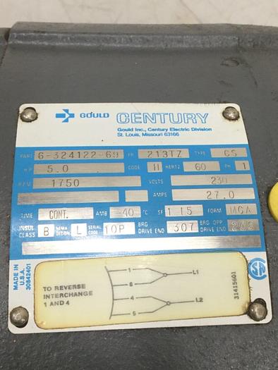 Used CENTURY Motor 6-324122-69 #116331