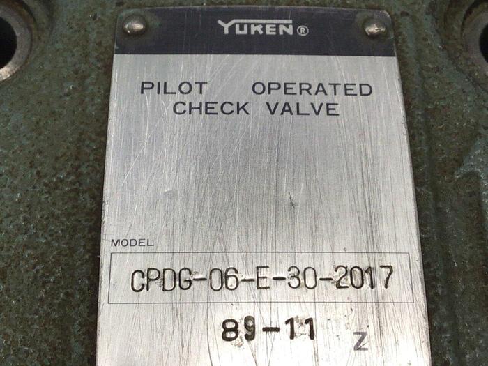 Used YUKEN Valve CPDG-06-E-30-2017 #113006