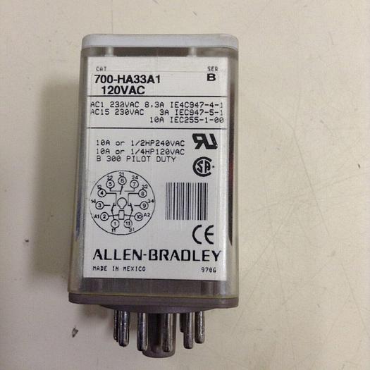 Used ALLEN BRADLEY Relay 700-HA33A1 SER B #76342