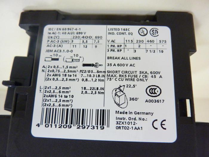 Used SIEMENS Contactor 3RT1024-1K #45577