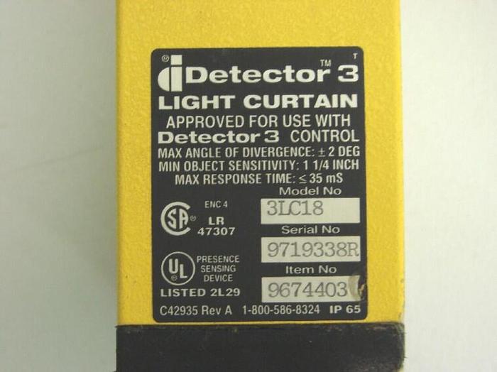 Used HONEYWELL Light Curtain Receiver 3LC18-R #6677