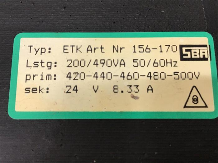 Used SBA Transformer ETK 156-170 #134371