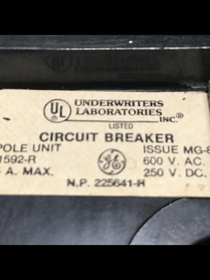 Used GE 125 Amp Circuit Breaker & Disconnect TFJ236125 Used