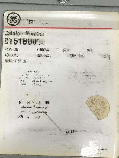 Used GENERAL ELECTRIC 3.00 kVA Transformer 9T51B0013 #108386