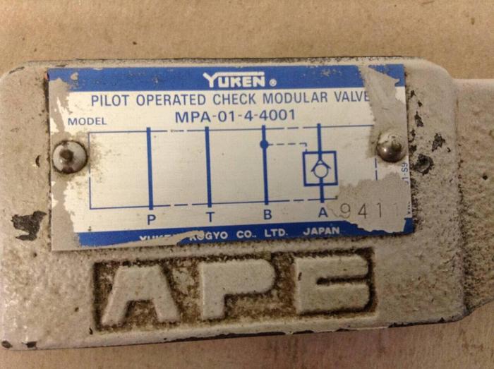 Used YUKEN Pilot Operated Check Modular Valve MPA-01-4-4001 #71021