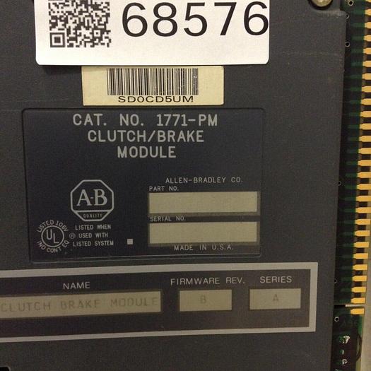 Used ALLEN BRADLEY Clutch/Brake Module 1771-PM SER A #68576