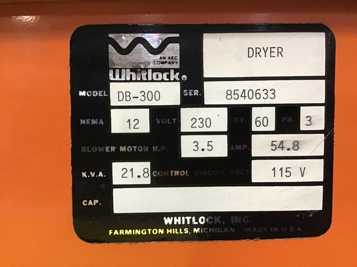 Used WHITLOCK Desiccant Dryer DB-300 Used
