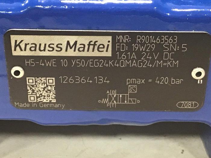 Used KRAUSS MAFFEI Valve H5-4WE 10 Y50/EG24K4QMAG24/M-KM #137645