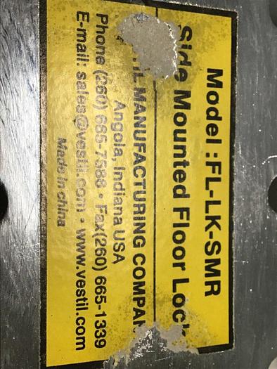 Used VESTIL Side Mounted Floor Lock FL-LK-SMR #113046