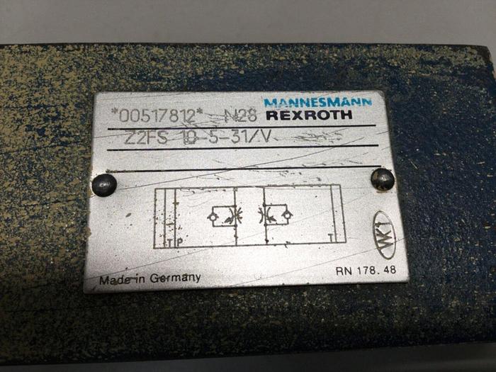 Used MANNESMANN REXROTH Valve Z2FS10531V #114726