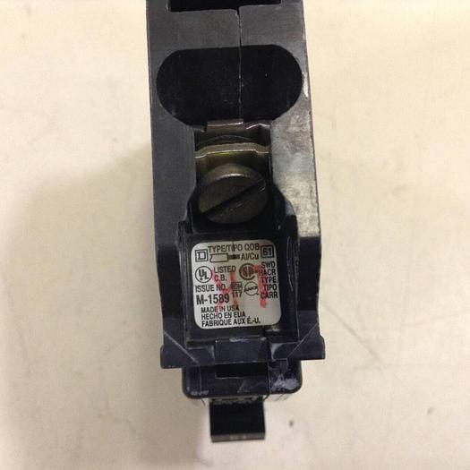 Used SQUARE D 15 Amp Circuit Breaker QOB115 #75704