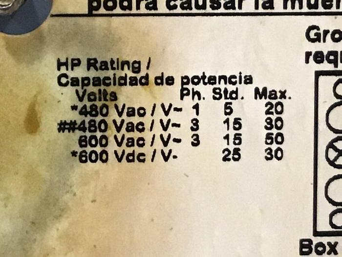 Used SQUARE D 60 Amp Safety Disconnect Switch H362 F3 #120448