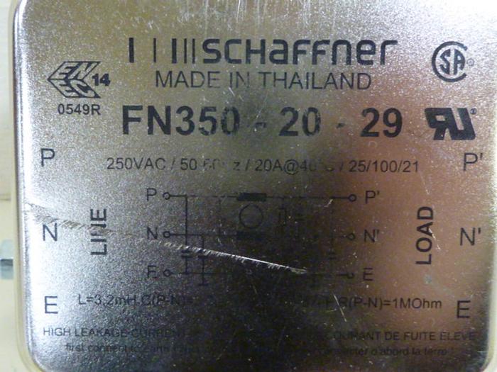 Used SCHAFFNER Line Filter FN350-20-29 #52644