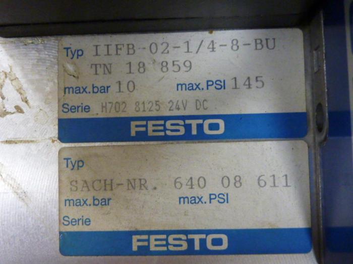 Used FESTO Control Block / Valve Terminal IFB8-02 #52825