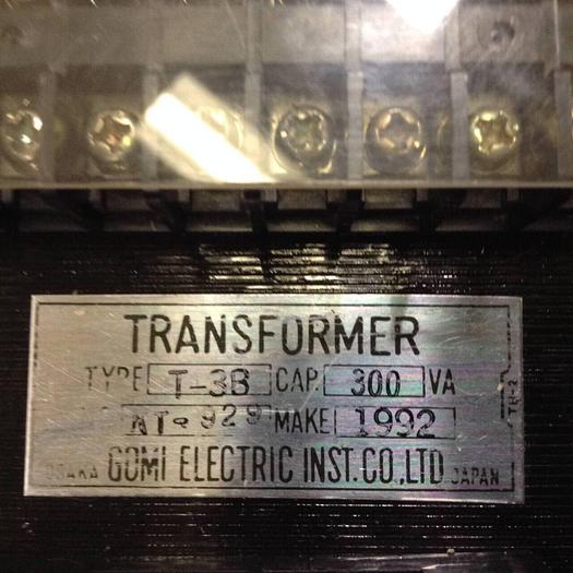 Used GOMI ELECTRIC 0.3 kVA Transformer T-3B #78565