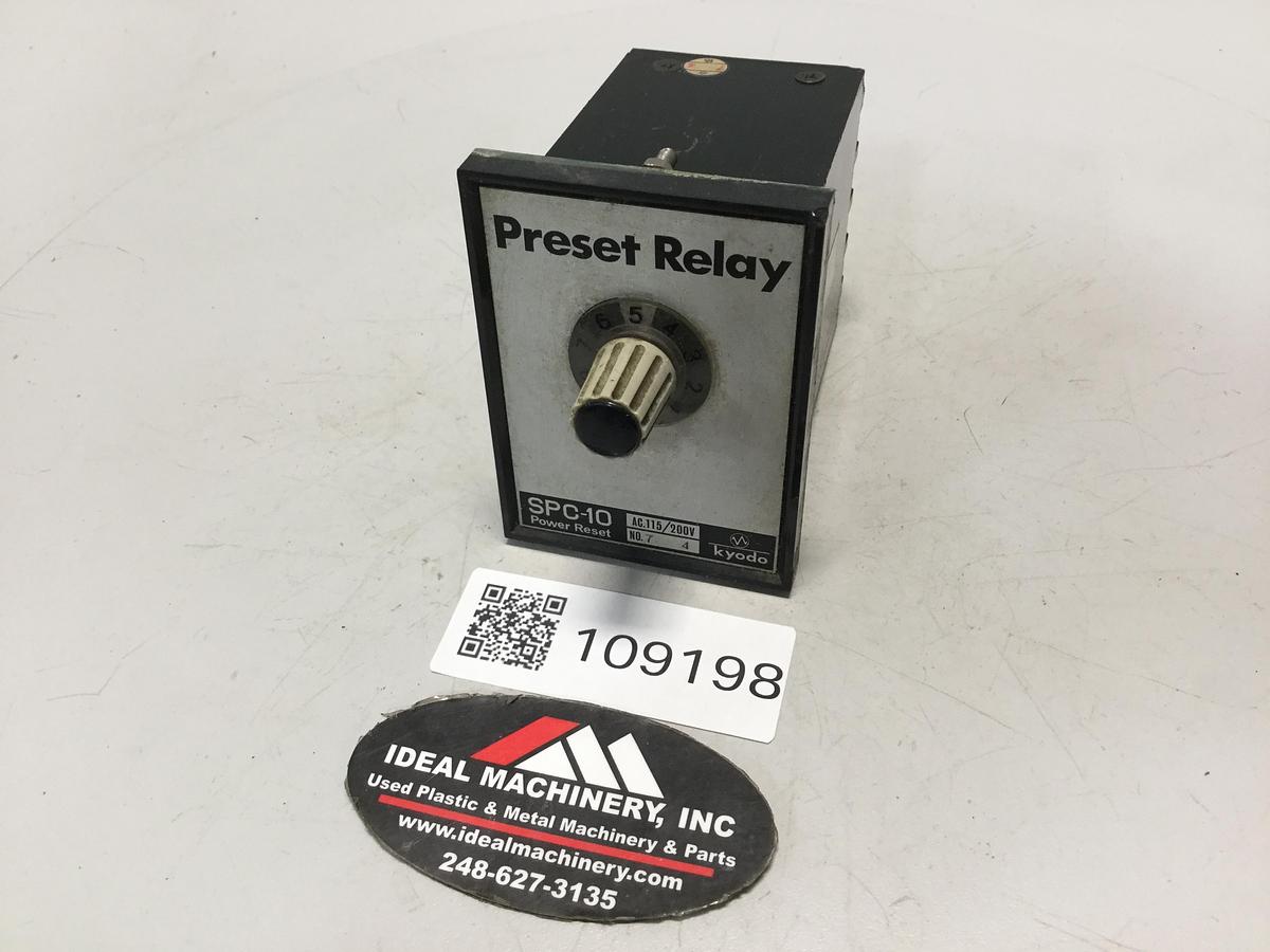 Used KYODO Preset Relay Timer SPC-10 Used