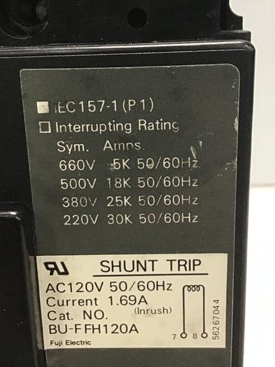 Used FUJI ELECTRIC 70 Amp Circuit Breaker BU-ESB3070 #127451